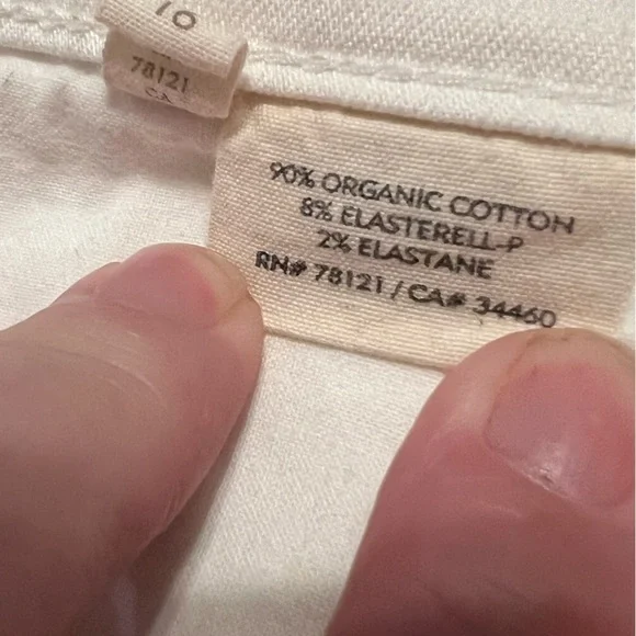 Eileen Fisher white straight leg organic cotton jeans - Picture 9 of 10